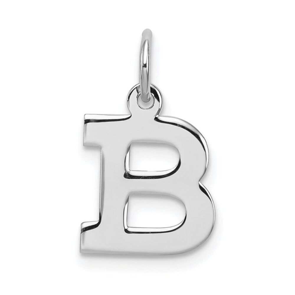 Sterling Silver, Amanda Collection Small Block Style Initial B Pendant